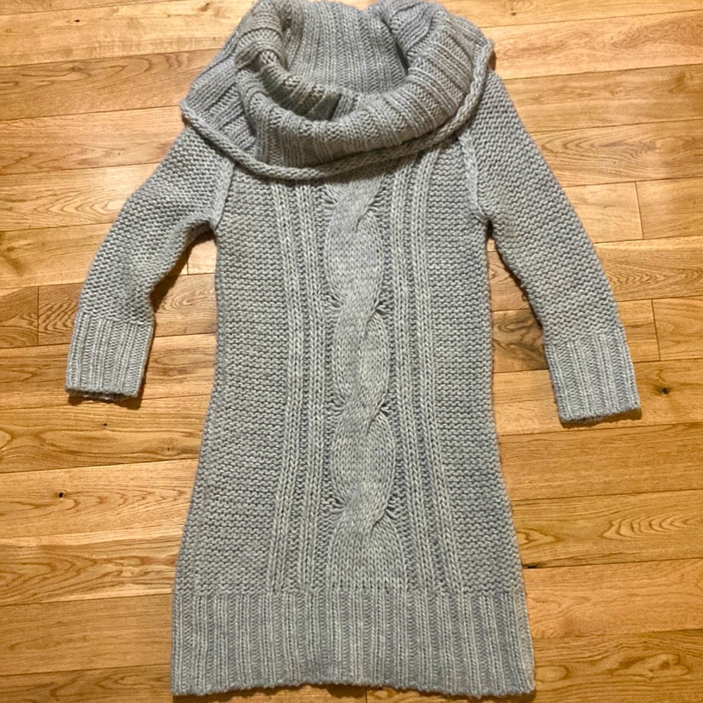 Sarsaparilla grey long turtleneck knit sweater